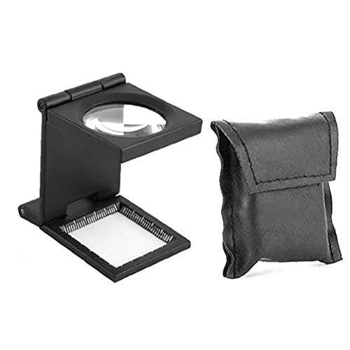 Magnifier Magnifier Three-Folding Desk Magnifying Glass 10X Foldable Magnifier with Fixed Scales for Textile Optical