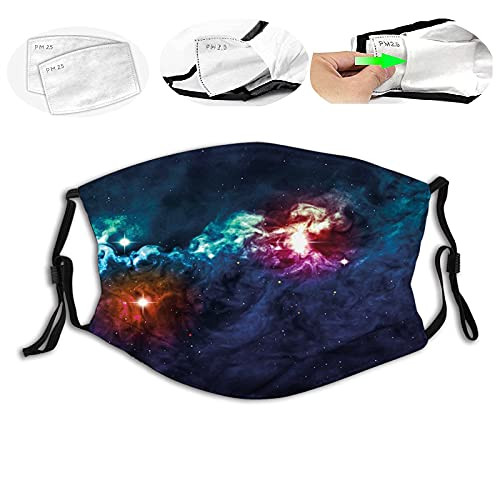Comfortable Windproof mask Space Galactic Image on Milky Way with Colorful Alluring Cosmos Display Artwork Print Magenta Blue Printed Facial decorations for Unisex adult