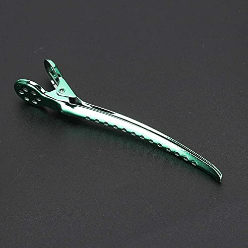 12pcs Duck Bill Clips, Duckbilled Clip Steel Hairdressing Hairstyle Pin with Holes for Hair Styling, Hair Coloring, for Hair Salon Barber Shop-Green- 12pcs Duck Bill Clips, Duckbilled Clip Steel Hairdressing Hairstyle Pin with Holes for Hair Styling, Hair Coloring, for Hair Salon Barber Shop-Green-