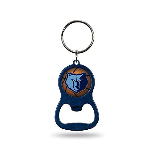 NBA Memphis Grizzlies NBA Bottle Opener Colored Keychain, Navy, Measures 1.25" x 3.75"
