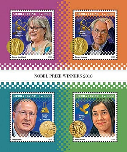 Sierra Leone - 2018 Nobel Prize - 4 Stamp Sheet - SRL181004a