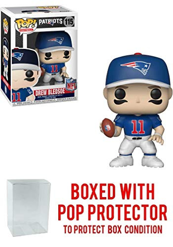 Pop! NFL Legends: Drew Bledsoe New England Patriots Vinyl Figure (Bundled with Pop Protector)