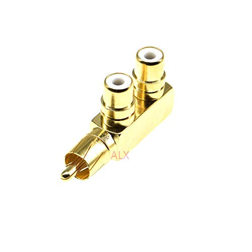 RCA 1 Male to 2 Female AV Audio Video Adapter Plug Splitter Converter Connector Plug to Jack