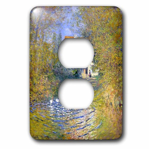 3dRose lsp_204945_6"Print Of Monet Painting Geese In The Creek" 2 Plug Outlet Cover
