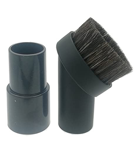 Millie 25MM Round Soft Mixed Horse Hair Vacuum Cleaner Dust Brush,1.25" Cleaner Vacuum Attachment Brush Soft Bristles Replacement with 1-1/4" to 1-3/8" Hose Adapter