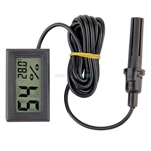 Professional Mini Probe Digital LCD Thermometer Hygrometer Humidity Temperature Meter Indoor Digital LCD Display Black