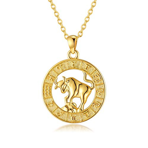 VLINRAS Taurus Necklace for Women Zodiac Sign Necklace Gold Taurus Gift Horoscope Necklaces for Women Constellation Astrology Jewelry VLINRAS Taurus Necklace for Women Zodiac Sign Necklace Gold Taurus Gift Horoscope Necklaces for Women Constellation Astrology Jewelry