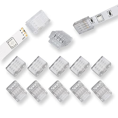 10Packs 4-Pin RGB LED Light Strip Connectors CENOZOIC 10mm Unwired Gapless Solderless Adapter Terminal Extension for SMD 5050 Multicolor LED Strip -10Pack 4PIN RGB Connector- 10Packs 4-Pin RGB LED Light Strip Connectors CENOZOIC 10mm Unwired Gapless Solderless Adapter Terminal Extension for SMD 5050 Multicolor LED Strip -10Pack 4PIN RGB Connector-