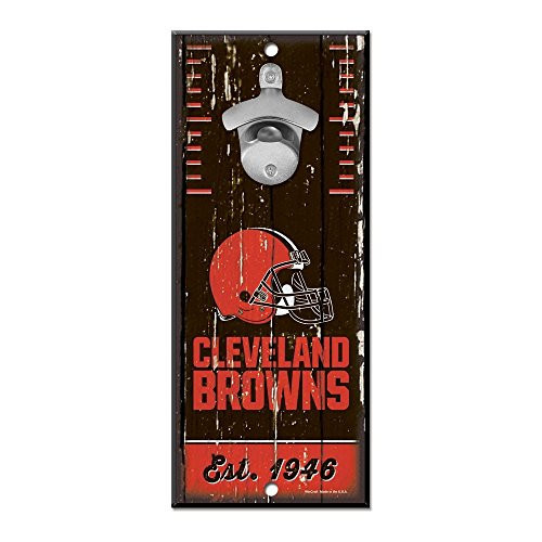 NLF Wood Sign Bottle Opener NFL: Cleveland Browns