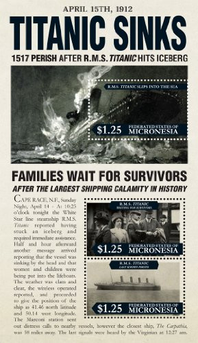 Titanic 100th Anniversary Souvenir Sheet Mint NH Stamp Micronesia MIC1208SH
