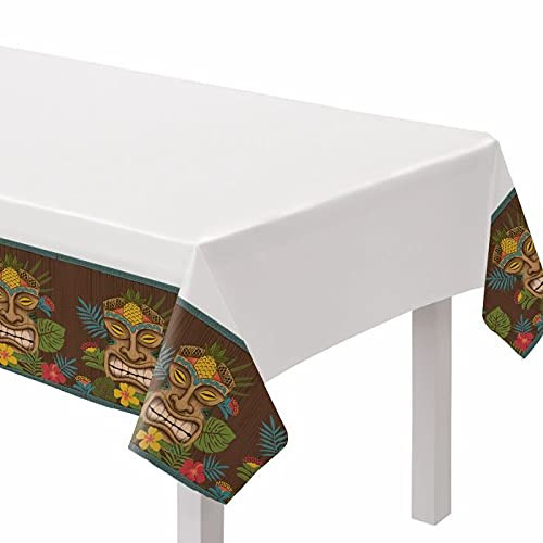 Vintage Theme Tiki Design Plastic Party Table Cover