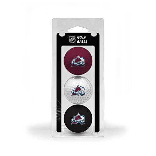 Team Golf NHL Colorado Avalanche Regulation Size Golf Balls, 3 Pack, Full Color Durable Team Imprint