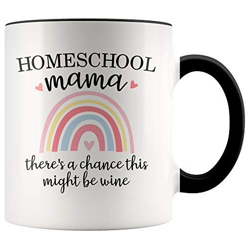 YouNique Designs Homeschool Mom Mug, 11 Ounces, Unique Mothers Day Coffee Mug from Daughter and Son, Best Mom Ever Mug, Mom Coffee Cup -Black Handle-