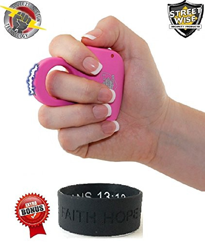 Streetwise Sting Ring 18,000,000 Volts- (PINK & LIGHT WEIGHT)- Concealed Self-Defense Taser for Women- Stun Gun - Comes with Free Inspirational Gift Bracelet