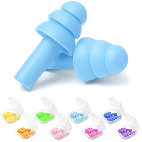 Ear Plugs for Sleeping Noise Reduction EarPlugs 8 Pairs Comfortable Silicone Ear Plug Sound Blocking Earplugs for Sleep Snoring Swimming Concert Musician Construction Shooting