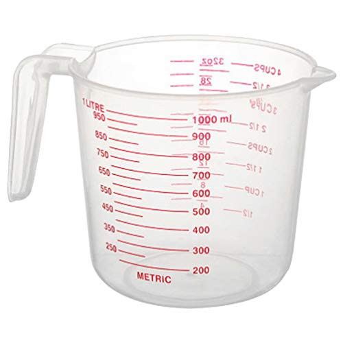 UPKOCH 1000ml Plastic Measuring Cups with Scale Clear Graduated Cups for Mixing Paint Stain Epoxy Resin Lab Liquid Container