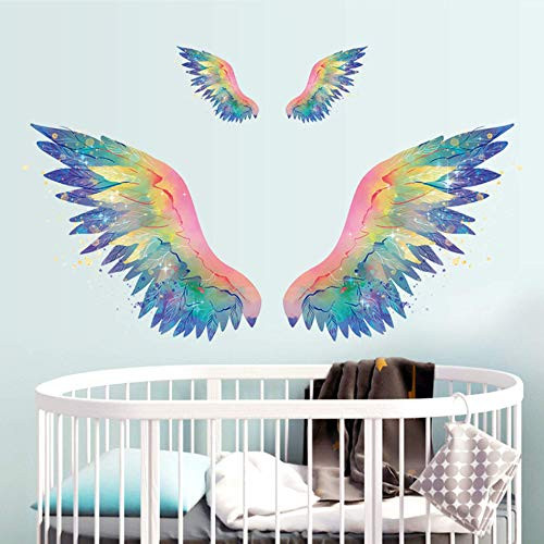 Wall Stickers Colorful 2 Pairs of Angel Wings Original Vinyl Removable Large Wall Decals Art Decorations Decor for Girls Bedroom Living Room Playing Room Murals Wall Stickers Colorful 2 Pairs of Angel Wings Original Vinyl Removable Large Wall Decals Art Decorations Decor for Girls Bedroom Living Room Playing Room Murals