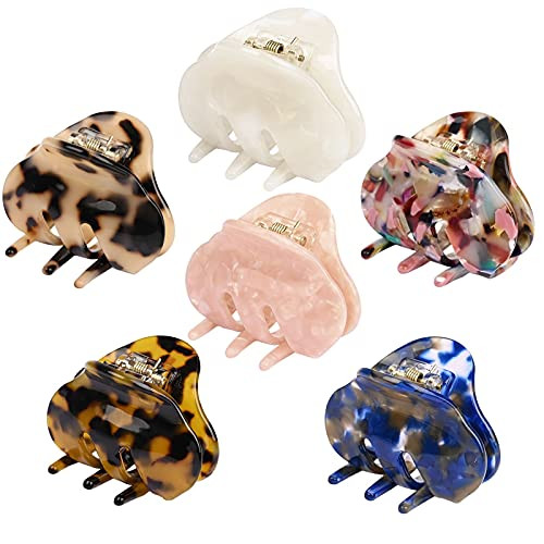 Hair Claw Clips for Women Girls, YMHPRIDE 6 Pack 2.2 Inch Acrylic Tortoises Print Hair Jaw Clips for Thin Thick Hair Celluloid Leopard Clamp Barrette Hair Accessories-Medium Size, Classic Color- Hair Claw Clips for Women Girls, YMHPRIDE 6 Pack 2.2 Inch Acrylic Tortoises Print Hair Jaw Clips for Thin Thick Hair Celluloid Leopard Clamp Barrette Hair Accessories-Medium Size, Classic Color-