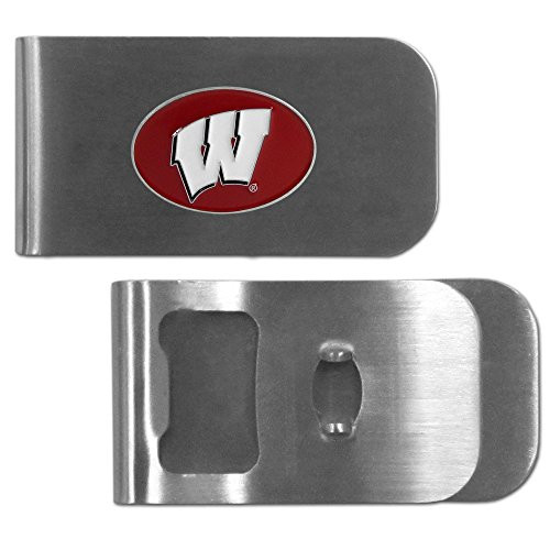 NCAA Siskiyou Sports Mens Wisconsin Badgers Bottle Opener Money Clip One Size Team Color