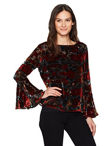 Karen Kane Women's Floral Print Bell Sleeve Top, M