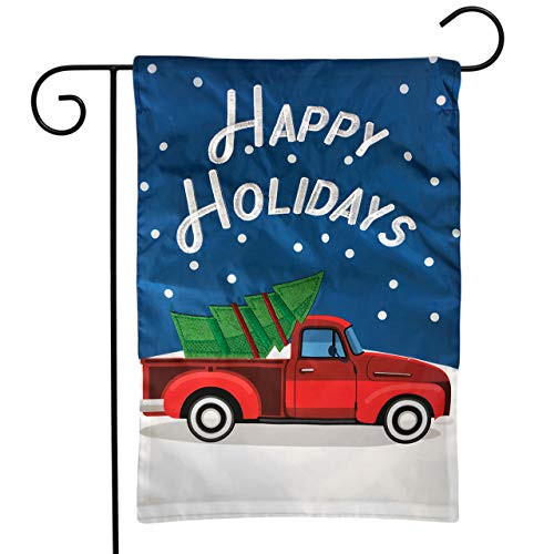 Briarwood Lane Happy Holidays Truck Applique Garden Flag Christmas 12.5" x 18"
