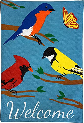 Briarwood Lane Wildbirds Spring Burlap Garden Flag Welcome Cardinals 12.5" x 18"