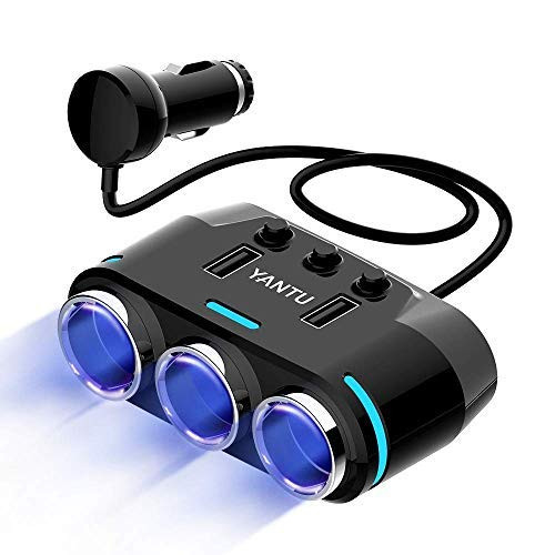 Cigarette Lighter Adapter 120W 3.1A Dual USB Cigarette Lighter Splitter Car Charger with Voltage Display Car 12V DC Car Socket Splitter with On Off Switch -Wireless- Cigarette Lighter Adapter 120W 3.1A Dual USB Cigarette Lighter Splitter Car Charger with Voltage Display Car 12V DC Car Socket Splitter with On Off Switch -Wireless-