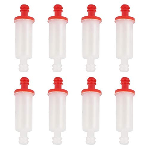 Tvent 2530009 Fuel Filter 1/4" Fuel Lines Replacement for Sportsman 300 335 400 450 500 550 600 700 850 Polaris Trail Boss 250 325 330 Polaris Magnum 325 -Pack of 8-
