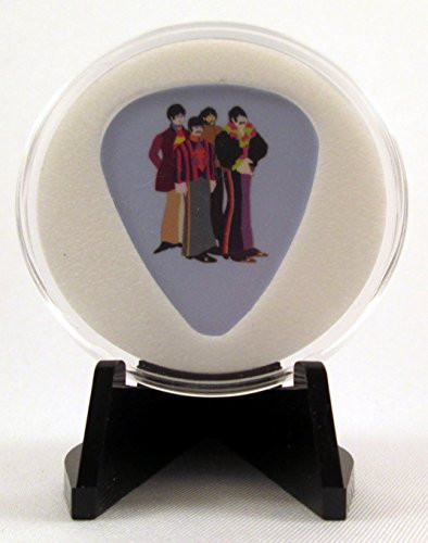 The Beatles Fab Four Guitar Pick -Licensed 20/26- With MADE IN USA Display Case  and  Easel