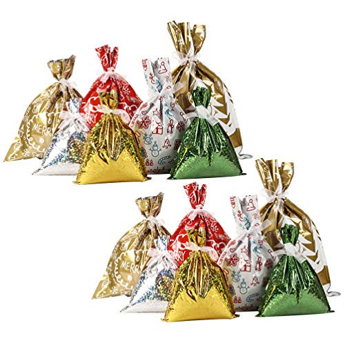 Kisangel 14pcs Christmas Candy Bag Pouch Christmas Drawstring Bag Gift Treat Bags Santa Gift Sack for Christmas New Year Wedding Party Favors Bag Fillers