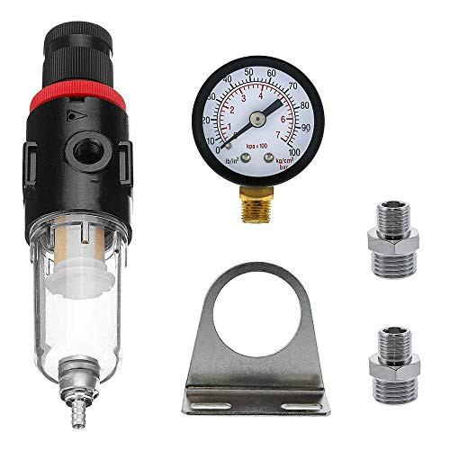 HUBEST Airbrush Compressor Pressure Regulator Water Trap Filter Water Moisture Gauge AFR-2000
