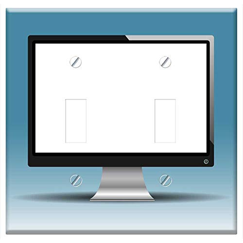 Switch Plate Double Toggle - Monitor Eps Isolated Display White Internet