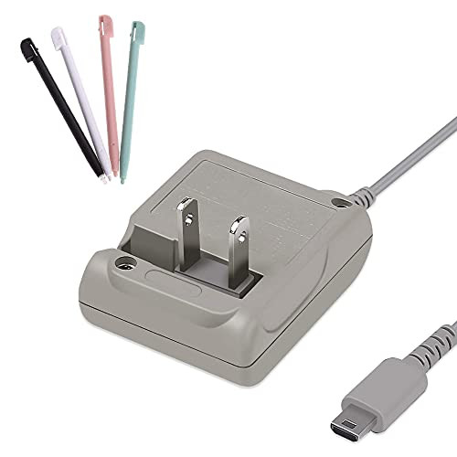 DS Lite Charger Bundle, 1 Pack Charger and 4 Pack Stylus Pen for Nintendo DS Lite
