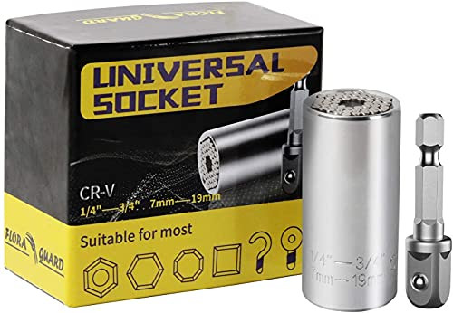 FLORA GUARD Universal Socket Wrench Set Socket Adapter with Power Drill Adapter, Super Universal Socket Grip Gadgets