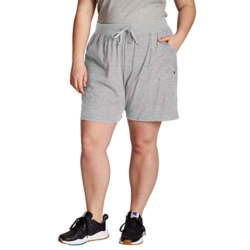 Champion Women's Plus Size Jersey Shorts, oxford gray, 1X Large