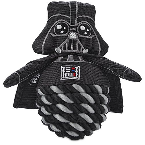 STAR WARS Darth Vader Rope Ball Dog Toy, 6", Small, Black