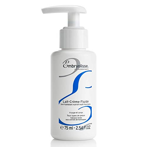 Embryolisse Lait Creme Fluid Face  and  Body Moisturizer 2.54 fl.oz.  Hydratant Shea Butter Moisture Cream  and  Makeup Primer with Aloe Vera Extracts - Daily Body Lotion