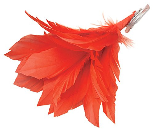 Bristol Novelty BA1010 Feather Hair Clip Red, Womens, One Size