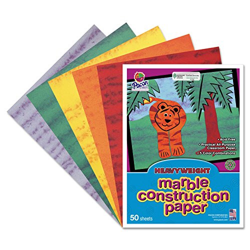 "Art Street Marble Construction Paper, 76 lbs., 9 x 12, Assorted, 50 Sheets/Pack"