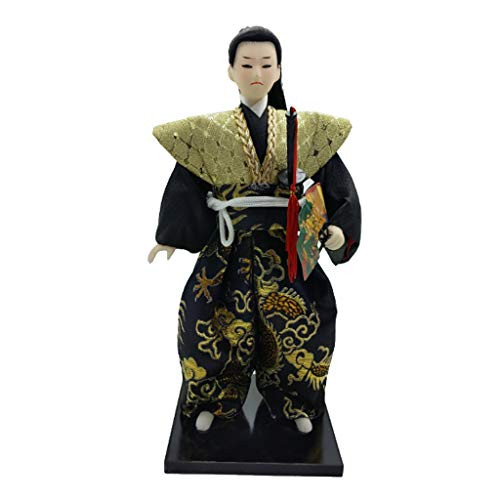 Baoblaze Ancient Japanese Samurai Kimono Doll Oriental Desk Ornament Crafts 12'' 30cm