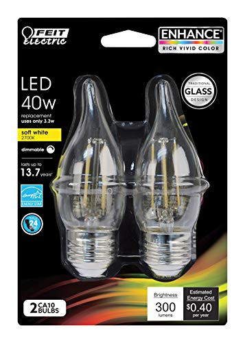 FEIT ELECTRIC BPEFC40/927CA/FIL BPEFC40927CAFIL/2/RP led chandelier bulb, product specific