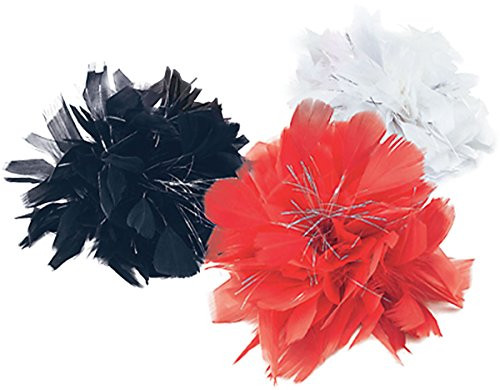 Bristol Novelty BA760 Hair Clip White Feather and Tinsel, Womens, One Size