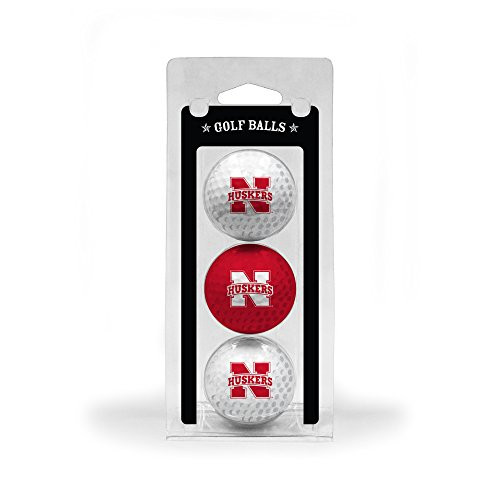 Team Golf NCAA Nebraska Cornhuskers Regulation Size Golf Balls, 3 Pack, Full Color Durable Team Imprint
