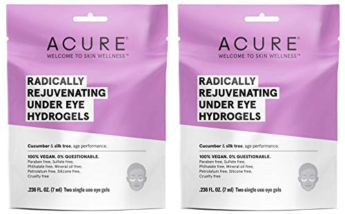 Acure Organics Radically Rejuvenating Under Eye Hydrogel Mask -Pack of 2- with Cucumber and Silk Tree, for Age Performance.236 fl. oz.