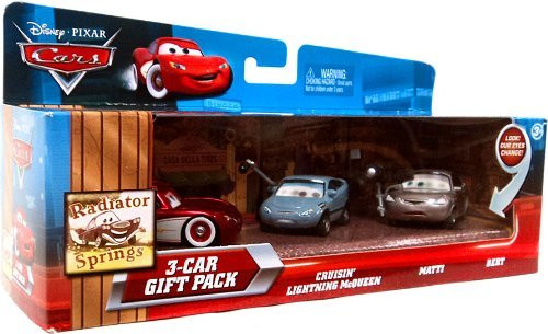 Disney / Pixar CARS Movie 155 Die Cast Cars with Lenticular Eyes 3Car Gift Pack Cruisin Lightning McQueen, Matti Bert