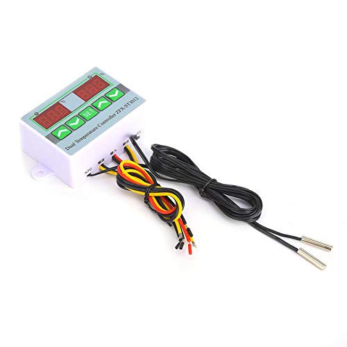ST3012 Digital Display Dual Temperature Controller Thermostat Incubator Control Microcomputer Dual Probe AC 220V DC12V 24V Optional-AC220V-