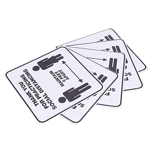 Fadeless Warning Decal Warning Sign Oil-Proof Stable Warning Sticker Distance Sign Decal Safety Distance Sticker for Retail Store for Mall School for Restaurant