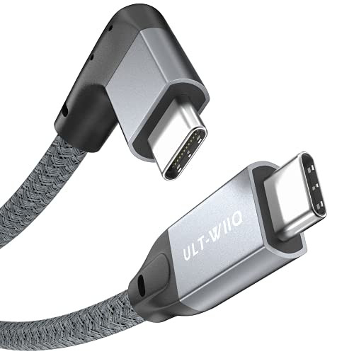 USB C to USB C Cable 100W, 20Gbps 90 Degree Right Angle 4KA60Hz Video Output Cable -USB C 3.1  and  3.2 Compatible- with E-Marker for Thunderbolt 3, Oculus Quest, MacBook, iPad Pro, Pixel, Switch, 3.3FT
