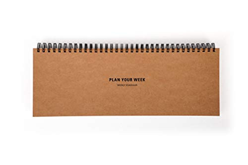 PLAN YOUR WEEK Weekly Planner Scheduler Wirebound Undated Weekly Pad -Kraft-