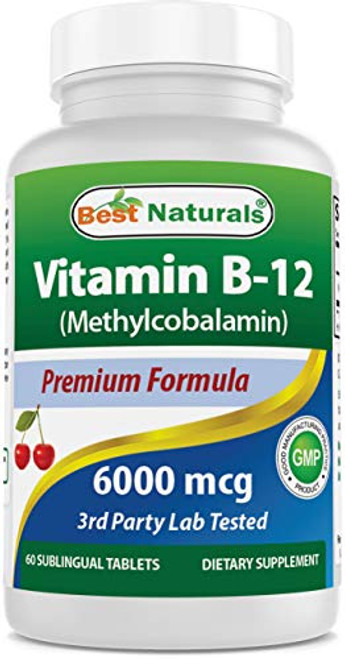Best Naturals Vitamin B-12 as Methylcobalamin -Methyl B12-, 6000 mcg Tablet, 60 Count